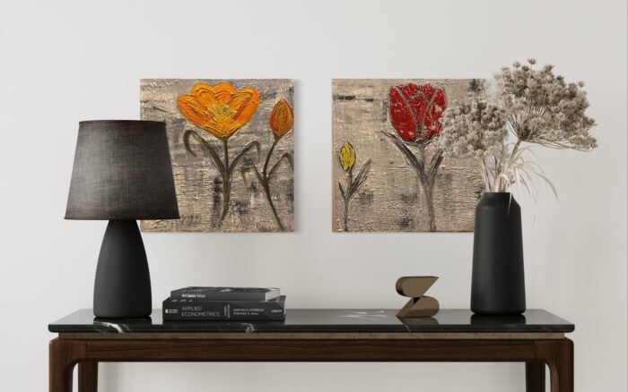 Tulpen Duo, abstrakte Kunst